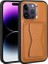 Apple iPhone 14 Pro Max Uyumlu Kılıf Kartlıklı Standlı Pu Deri Memo Kapak, Kahve Açık 1