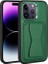 Apple iPhone 14 Pro Max Uyumlu Kılıf Kartlıklı Standlı Pu Deri Memo Kapak, Koyu Yeşil 1
