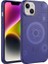Apple iPhone 14 Plus Uyumlu Kılıf Wireless Şarj Özellikli Desenli Hot Kapak, Derin Mor 1