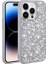 Apple iPhone 14 Pro Uyumlu Kılıf Parlak Taşlı Tasarım Linea Kapak, Gümüş 1