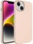 Apple iPhone 14 Plus Uyumlu Kılıf Sıvı Teknolojili Silinebilir Sert Kivi Kapak, Pembe Açık 1