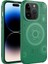 Apple iPhone 14 Pro Max Uyumlu Kılıf Wireless Şarj Özellikli Desenli Hot Kapak, Koyu Yeşil 1