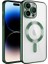 Apple iPhone 14 Pro Uyumlu Kılıf Kamera Korumalı Magsafe Wireless Şarj Özellikli Demre Kapak, Koyu Yeşil 1