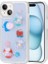 Apple iPhone 15 Plus Uyumlu Kılıf Kabartma Figürlü Parlak Minimini Silikon Kapak, Mor 1