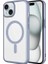 Apple iPhone 15 Plus Uyumlu Kılıf Wireless Şarj Özellikli Sert Pc Mat Riksos Magsafe Kapak, Gri 1