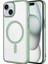 Apple iPhone 15 Plus Uyumlu Kılıf Wireless Şarj Özellikli Sert Pc Mat Riksos Magsafe Kapak, Yeşil 1