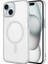 Apple iPhone 15 Uyumlu Kılıf Wireless Şarj Özellikli Sert Pc Mat Riksos Magsafe Kapak, Gümüş 1