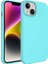 Apple iPhone 14 Uyumlu Kılıf Sıvı Teknolojili Silinebilir Sert Kivi Kapak, Turkuaz 1