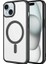 Apple iPhone 15 Plus Uyumlu Kılıf Wireless Şarj Özellikli Sert Pc Mat Riksos Magsafe Kapak, Siyah 1
