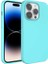 Apple iPhone 14 Pro Uyumlu Kılıf Sıvı Teknolojili Silinebilir Sert Kivi Kapak, Turkuaz 1