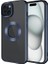Apple iPhone 15 Uyumlu Kılıf Tek Kamera Çerçeveli Logo Gösteren Omega Kapak, Lacivert 1