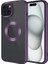 Apple iPhone 15 Plus Uyumlu Kılıf Tek Kamera Çerçeveli Logo Gösteren Omega Kapak, Derin Mor 1