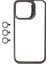Apple iPhone 15 Pro Max Uyumlu Kılıf Kamera Lens Korumalı Standlı Klon Lensli Kapak, Gri 1