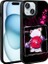 Apple iPhone 15 Uyumlu Kılıf Parlayan Kabartmalı Ikonik Figürlü Amas Silikon Kapak, Siyah 1