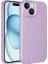 Apple iPhone 15 Uyumlu Kılıf Kamera Korumalı Simli Lüks Koton Kapak, Lila 1