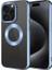 Apple iPhone 15 Pro Max Uyumlu Kılıf Tek Kamera Çerçeveli Logo Gösteren Omega Kapak, Sierra Mavi 1