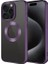 Apple iPhone 15 Pro Max Uyumlu Kılıf Tek Kamera Çerçeveli Logo Gösteren Omega Kapak, Derin Mor 1