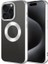 Apple iPhone 15 Pro Max Uyumlu Kılıf Tek Kamera Çerçeveli Logo Gösteren Omega Kapak, Gümüş 1