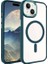 Apple iPhone 15 Plus Uyumlu Kılıf Wireless Şarj Özellikli Krom Magsafe Silikon Kapak, Koyu Yeşil 1
