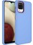 Samsung Galaxy A12 Uyumlu Kılıf Metal Çerçeve ve Buton Tasarımlı Silikon Luna Kapak, Lila 1