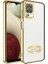 Samsung Galaxy A12 Uyumlu Kılıf Kamera Korumalı Logo Gösteren Omega Kapak, Gold 1