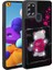 Samsung Galaxy A21S Uyumlu Kılıf Parlayan Kabartmalı Ikonik Figürlü Amas Silikon Kapak, Siyah 1