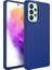 Samsung Galaxy A52 Uyumlu Kılıf Metal Çerçeve ve Buton Tasarımlı Silikon Luna Kapak, Lacivert 1