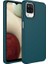 Samsung Galaxy M12 Uyumlu Kılıf Metal Çerçeve ve Buton Tasarımlı Silikon Luna Kapak, Koyu Yeşil 1