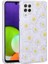 Samsung Galaxy M22 Uyumlu Kılıf Simli Desenli Kamera Korumalı Parlak Popy Kapak, Papatya 1