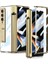Samsung Galaxy Z Fold 4 Uyumlu Kılıf Kıpta Standlı Kalem Bölmeli Kapak, Gold 1