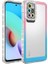 Xiaomi Redmi 10 Uyumlu Kılıf Simli ve Renk Geçiş Tasarımlı Lens Korumalı Park Kapak, Pembe-Mavi 1