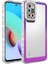 Xiaomi Redmi 10 Uyumlu Kılıf Simli ve Renk Geçiş Tasarımlı Lens Korumalı Park Kapak, Mor-Pembe 1