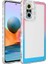 Xiaomi Redmi Note 10 Pro Uyumlu Kılıf Simli ve Renk Geçiş Tasarımlı Lens Korumalı Park Kapak, Pembe-Mavi 1