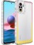 Xiaomi Redmi Note 10 Uyumlu Kılıf Simli ve Renk Geçiş Tasarımlı Lens Korumalı Park Kapak, Pembe-Sarı 1