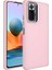 Xiaomi Redmi Note 10 Pro Uyumlu Kılıf Metal Çerçeve ve Buton Tasarımlı Silikon Luna Kapak, Pembe 1
