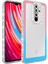 Xiaomi Redmi Note 8 Pro Uyumlu Kılıf Simli ve Renk Geçiş Tasarımlı Lens Korumalı Park Kapak, Pembe-Mavi 1