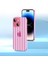 Apple iPhone 14 Uyumlu Kılıf Zebana Bumper Silikon Kılıf (Kamera Lens Korumalı) Pembe 1