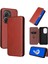 Asus Zenfone 9 Için Kılıf Deri Folio Flip Case Manyetik Karbon Fiber (Yurt Dışından) 1