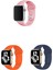 Apple Watch 3 4 5 6 7 8 9 Se Uyumlu 38-40-41MM Klasik Silikon Kordon 3'lü Set Lacivert, Pembe, Turuncu 1