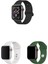 Apple Watch 8 Uyumlu 41MM Klasik Silikon Kordon 3'lü Set Siyah, Beyaz, Yeşil 1