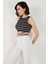 Çizgili Slim Fit Bağlama Detaylı Crop Bayan Crop 5865715 2