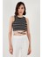 Çizgili Slim Fit Bağlama Detaylı Crop Bayan Crop 5865715 4