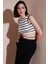 Çizgili Slim Fit Bağlama Detaylı Crop Bayan Crop 5865715 2