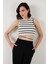 Çizgili Slim Fit Bağlama Detaylı Crop Bayan Crop 5865715 4
