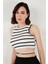 Çizgili Slim Fit Bağlama Detaylı Crop Bayan Crop 5865715 5