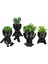 4pcs Yapay Etli Yetiştiricilerinin, Mini Saksı Seramik Etli Dekor, Insan Şekilli Siyah Tencere Küçük Tencere (Yurt Dışından) 2