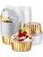 Kapaklı Tatlı Bardakları, 50 Paket Altın Alüminyum Folyo Pişirme Bardak Tutucuları, Cupcake Fırında Yardımcı Ramekin Şeffaf Puding Bardakları (Yurt Dışından) 4