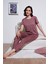 Yumuşak Dokulu Bisiklet Yaka Pijama Takımı Bayan Pijama Takımı 6097605 1