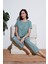 Yumuşak Dokulu Bisiklet Yaka Pijama Takımı Bayan Pijama Takımı 6097605 1