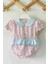 Fırfırlı Bebe Yaka Renkli Puantiyeli Kız Çocuk Bebek Tulum ve Bandana Takımı 1